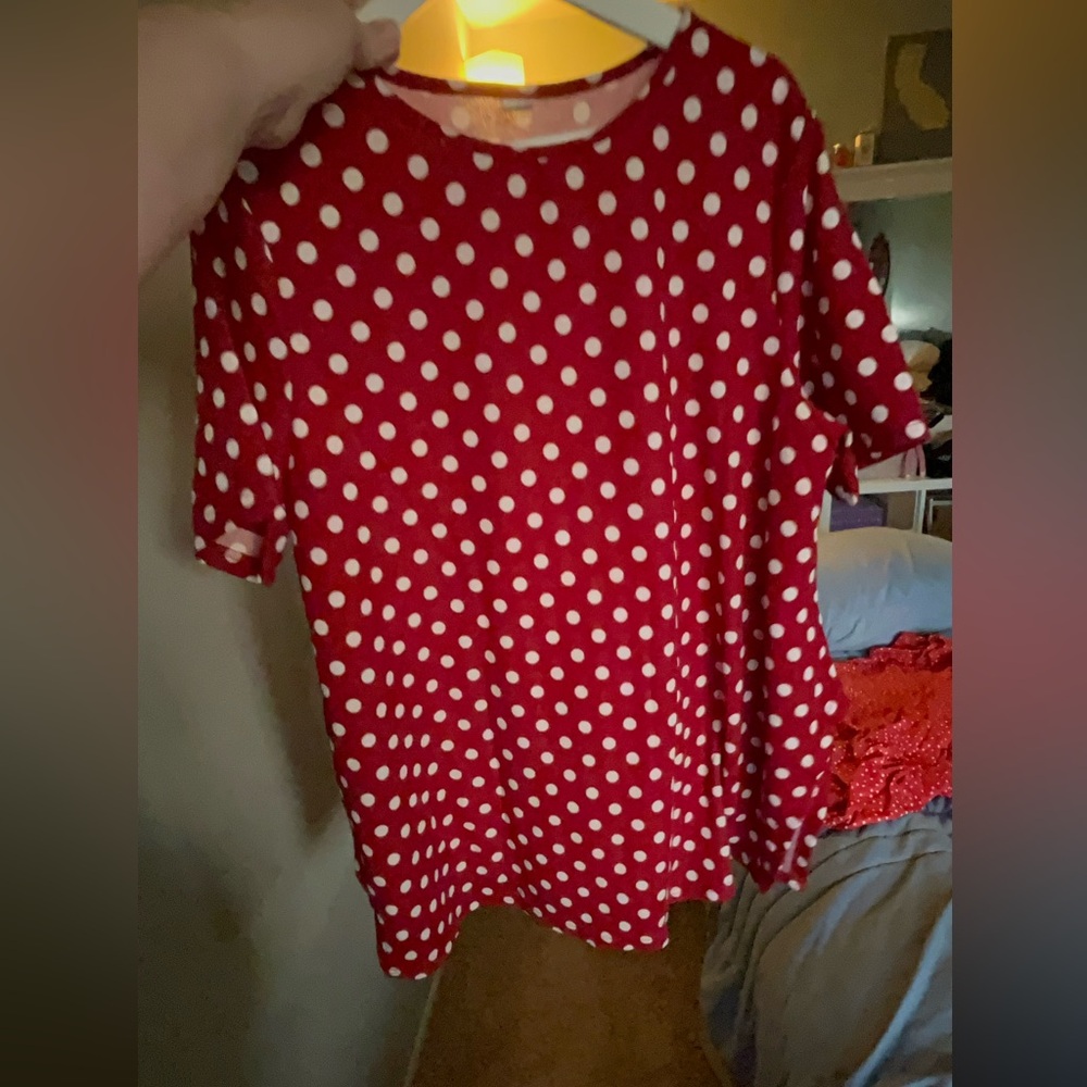 Red Polka Dot maternity top - 2xl